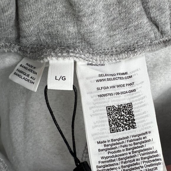 New Selected Femme Wide Leg Sweatpants Fleece Cozy Slouchy Oversized Loose Long - Picture 9 of 14